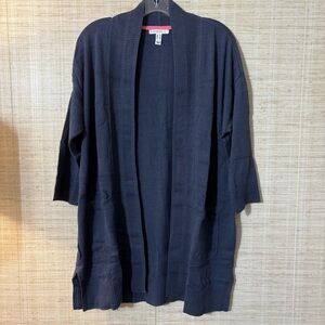 Isaac Mizrahi Live! Women's Sz XS Dropped Shoulder Open Cardigan Blue A395165